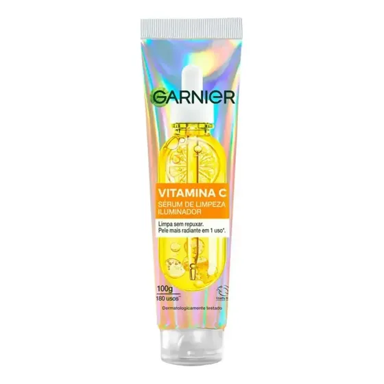Garnier Sérum De Limpeza Facial Iluminador Com Vitamina C, Cuida, Limpa, Demaquila, Uniformiza E Ilumina, Contém Um Frasco De Sérum Vitamina C, Serumnete,100g Todo Tipo De Pele Dia/noite
