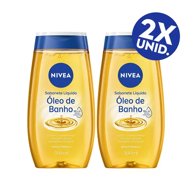Nivea Kit Sabonete Líquido Óleo De Banho 200ml - 2 Unidades
