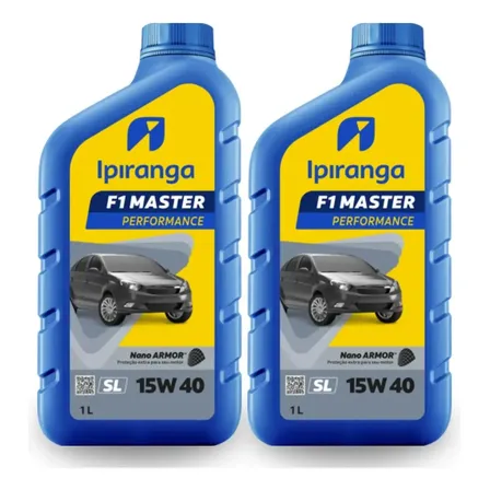 Kit 2 Óleo Motor 15w40 F1 Master Semissintético Ipiranga 1l