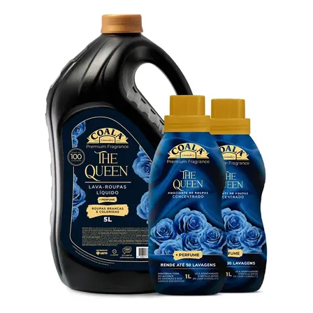 Kit Coala Laundry Lava Roupas 5l + 2 Amaciantes - The Queen
