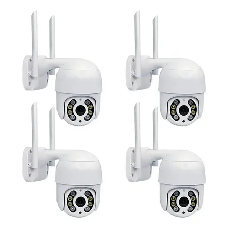 Kit 4 Camera De Segurança A8 App Yoosee Wifi Prova D'água Branco
