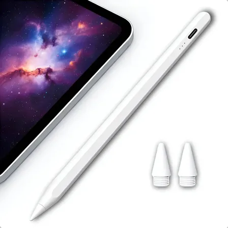 Caneta Pencil Para iPad 11a A16 2026 Com Palm Rejection 1mm Branca Gurumania