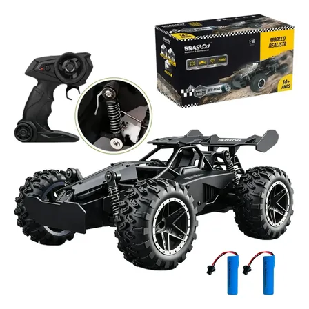 Carrinho Controle Remoto Recarregável Grande Off Road Cross Preto -d1167 Brastoy