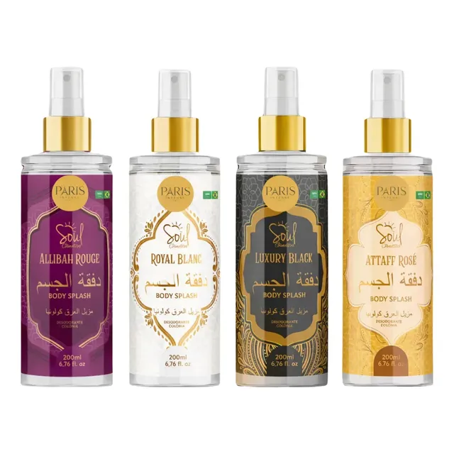 Body Splash Árabe Feminino 4 Unid 200ml Soul Cosméticos