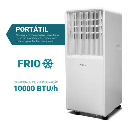 Ar Condicionado Philco Portátil 10000btus Frio Pac10fn Branco 127v