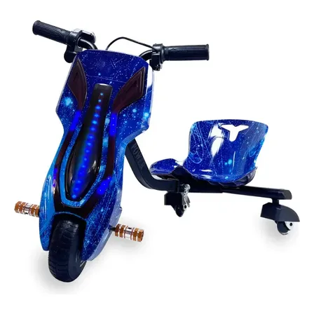 Triciclo Elétrico Drift Infantil 36v 250w Motor Brushless Bluetooth Luz Led Com Capacete E Joelheira Presente Para Menino E Menina