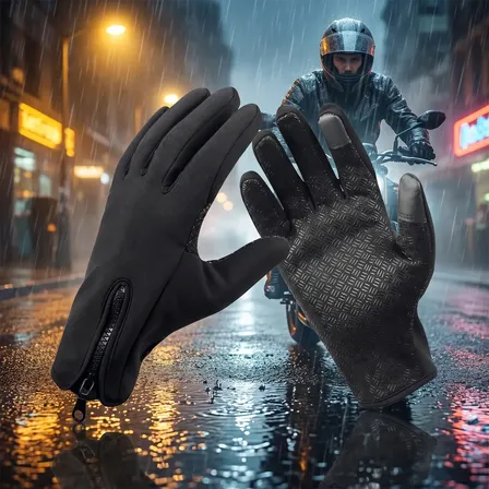 Luva Termica Impermeavel Touch Screen Chuva Frio Vento Antiderrapante Motoboy Motoqueiro Ajustavel Masculina Feminina Moto Bike Trilha Inverno Louis Riel Acustico