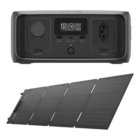 Gerador Portátil Energia Ecoflow River 3 + Placa Solar 60w