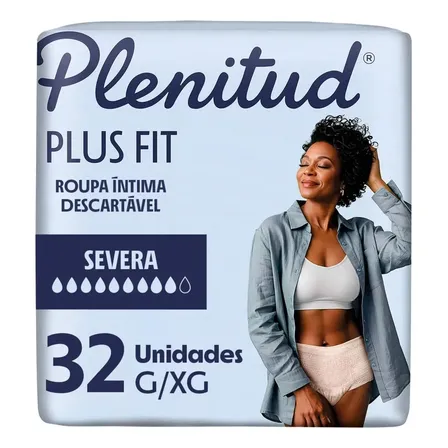 Plenitud Plus Fit Roupa Íntima Para Mulheres Livre De Vazamentos G/xg - 32un Grande