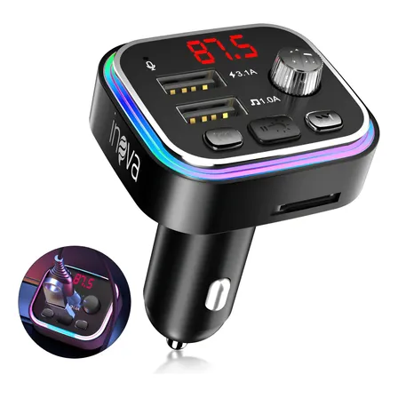 Transmissor Fm Inova Car-3467 Bluetooth 2 Usb Led