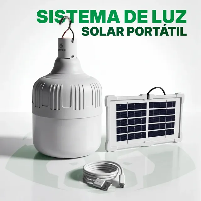 Lampada Led Solar Recarregável Camping Usb Pesca Jardim Lampiao Viagem Several Branco 127/220v