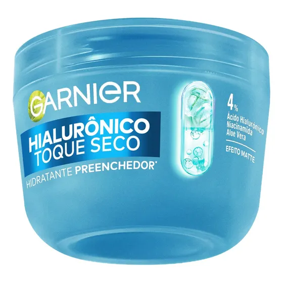 Gel Creme Hidratante Facial Toque Seco Pele Oleosa Hialurônico Garnier, 85g Todo Tipo De Pele Dia/noite