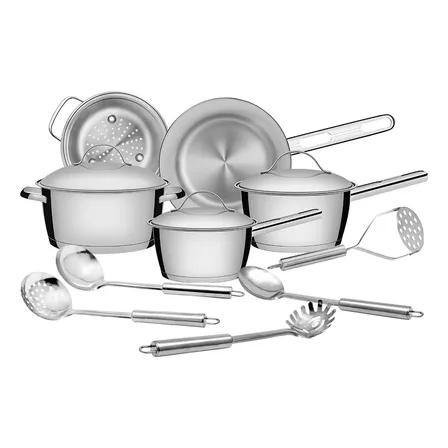 Jogo De Panelas Tramontina Allegra 5pç Aço Inox 5 Utensílios Inox