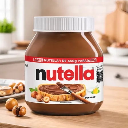 Nutella Creme De Avelã 700g, - Tamanho família