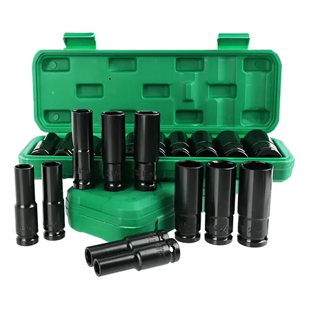 Jogo Soquete Longo Sextavado Impacto 1/2 8 A 24 Mm 10pcs Preto