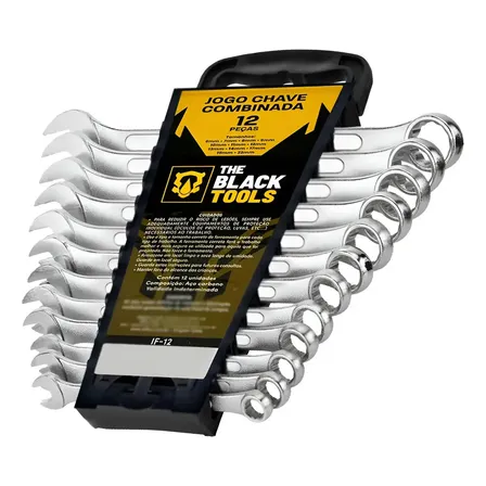 Jogo De Chave Boca E Estrela Combinada The Black Tools If-12 12 Peças 6 A 22mm