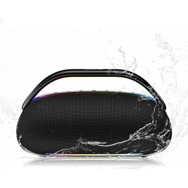 Basike Caixa De Som Bluetooth 200w, Boombox Tws, Prova D'água Ipx5, Caixa Som Portátil, Super Potente Festa, Com Rgb... Preto 127/220v