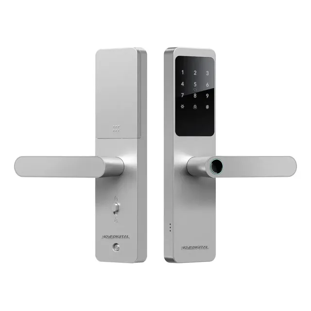 Fechadura Digital Eletrônica Biométrica Novadigital Fusion Embutir Wifi Tuya App Senha Cartão Tag Chave Inteligente Prata