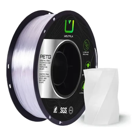 Filamento Petg Transparente 1kg Multfila Impressora 3d Transparente