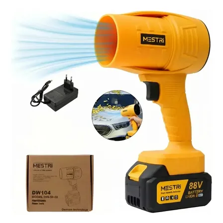 Soprador De Folhas Elétrico Turbo 1.050W Portátil 88v Super Potente 5700 RPM Bateria Bivolt Sem Fio - Mestri