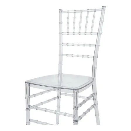 Cadeira Tiffany Cristal Transparente Festa Luxo Liso Transparente