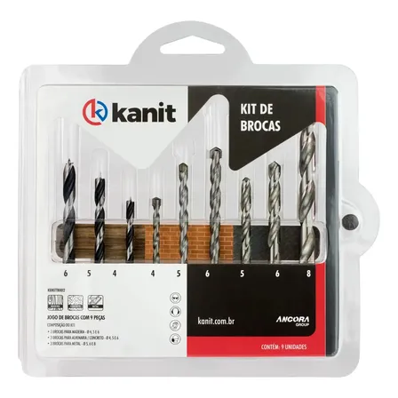 Kit Brocas Blister Concreto Madeira D 4,5,6 Metal D 5,6,8