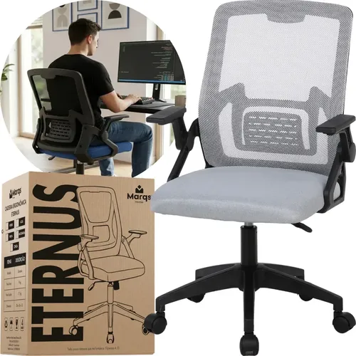 Cadeira De Escritorio Ergonomica Nr17 Ethernus Marqs Home Giratoria Resistente Reforçada 180kg Confortavel Reuniao Cinza Mesh