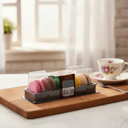Caixa Com 5 Macarons Doces Finos Francês Alta Confeitaria Variadas Sortidos