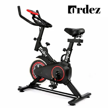Bicicleta Ergométrica Fitness Para Cardio E Musculação Com Base Cor Preto E Vermelho 6kg Inercia Marca Ordez