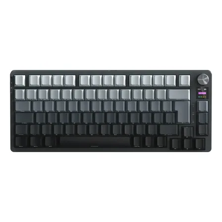 Teclado Gamer Mecânico Sem Fio Tri-mode Gasket Abnt2 C/ Tela Preto Português Brasil