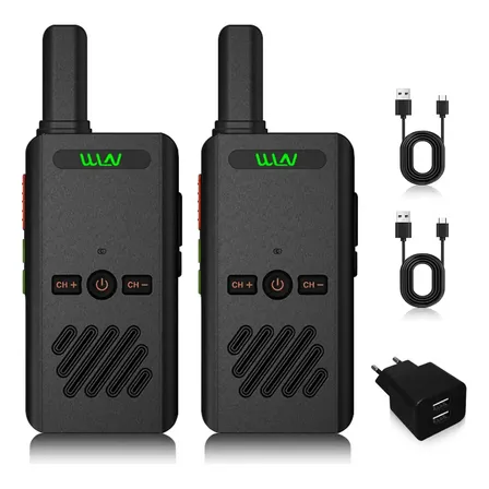 Kit 2 Rádios Comunicador Walkie Talkie 16ch 5km Chamada Clar Preto Bateria 1000mah Versátil Para Obras, Segurança, Supermercados, Atividades Externas E Logística 400-470mhz
