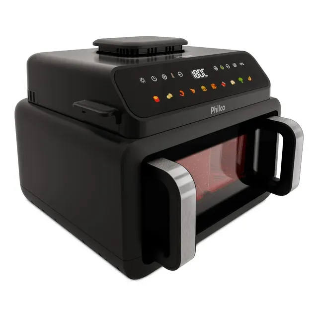 Fritadeira Air Fryer Philco Paf11c Preto Com Acabamento Em Inox 127v