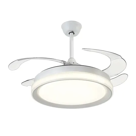 Ventilador De Teto Retrátil Opus Air Plus 107cm Com Led E Controle Remoto Silencioso 1.07 M 50 Hz/60 Hz Branco 127/220v Transparente Pc 4