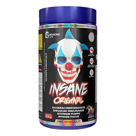 Suplemento Pré Treino Insane 300g Demons Lab Sabor Uva