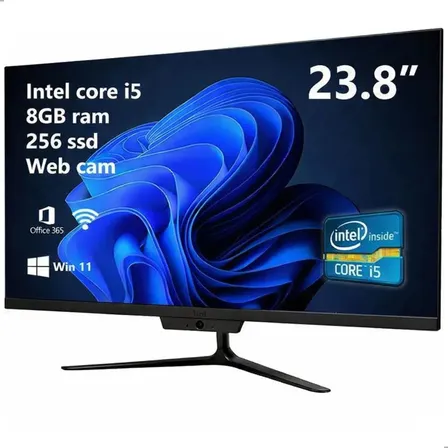 Computador All In One 24 I5 8gb 256ssd Win11 K2 Preto Ital Preto