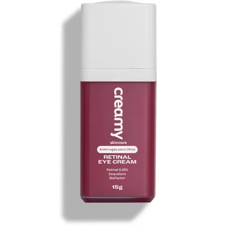 Creamy Skincare Creme Retinal Eye Cream 15g | Reduz Rugas E Linhas, Atenua Olheiras, Promove Firmeza, Renovação Celular | Todos Os Tipos De Pele, Noturno Todo Tipo De Pele Noite