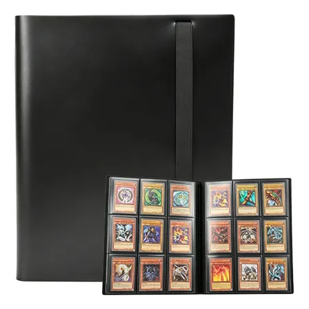 Álbum Fichário Para Cartas Tcg Preto De Couro Sintético (360 Cartas)