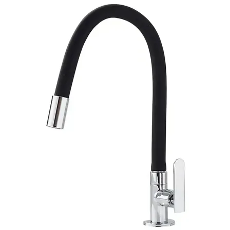 Torneira Cozinha Articulável Flexivel Com Arejador Texfine Monocomando Reto Preto Fosco Para Pia Bancada Banheiro