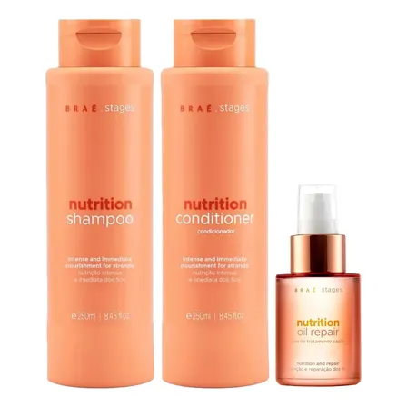 Stages Nutrition Shampoo + Condicionador + Óleo 60ml - Braé
