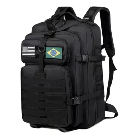 Mochila Tática Camping Militar 50 Litros Resistente A Água Preto