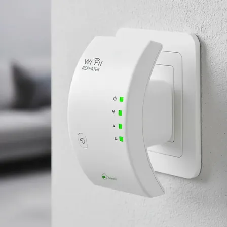 Repetidor De Sinal Wifi Roteador Wireless Amplificador Potente Sem Fio Turbo Cor Branco 1800mbps Longo Alcance Internet Porta Ethernet - Davely