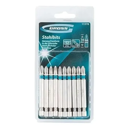 Jogo 10 Bits Ponteira Phillips Gross Ph2 X 90mm Magnético