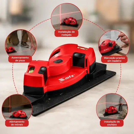 Nivel A Laser Mtx Marcaçao Esquadro Horizontal Vertical De Precisao 10 Metros Pisos Porcelanatos Esquadrias Profissional