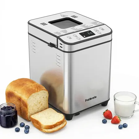 Máquina De Pão Panificadora Elétrica 600w 950g 25 Programas Com 3 Opções De Crosta E 3 De Tamanho Antiaderente Manter Quente 60min Prateado 127v