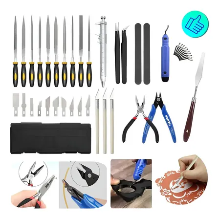 Kit 42 Acessórios De Impressão 3d Completo P/ Acabamento Manuais Ferramentas Orginal Novo Estilete Pinças Alicate......