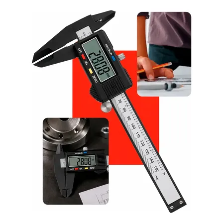 Paquímetro Digital 150mm Ferramenta Medição Profissional Função Zero Display Lcd Acompanha Bateria E Estojo Resolução 0.01mm Ideal Para Medições Com Alta Precisão Em Industrias Oficinas E Manutenções