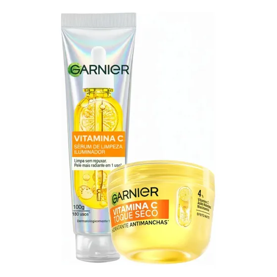 Kit Garnier Sérum + Hidratante Facial Toque Seco Antimanchas Todo Tipo De Pele Dia/noite