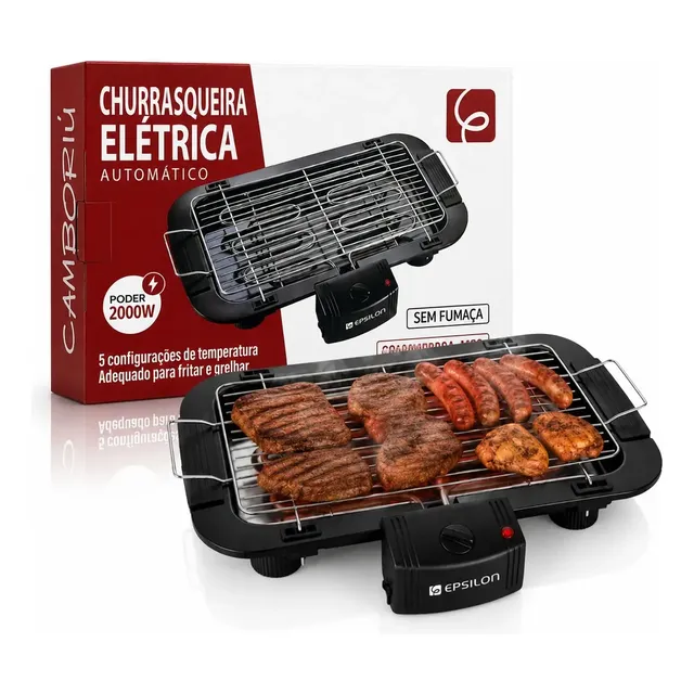 Eps-3091 Churrasqueira Elétrica Sem Fumaça Grill Ajuste de temperatura Epsilon