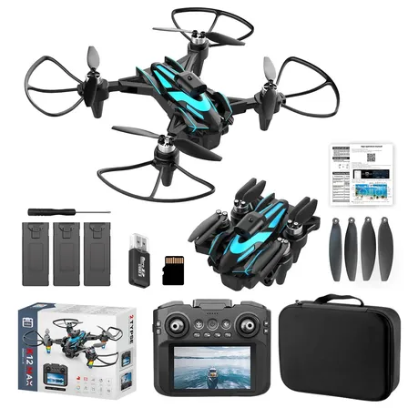 Drone K12max 4.5 Display Remoto Polido Com 3 Baterias Tela De Exibição Instantânea, Motor Sem Escovas, O Melhor Presente