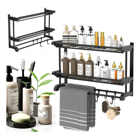 Multifuncional Organizador De Prateleiras Para Chuveiro 60cm Preto